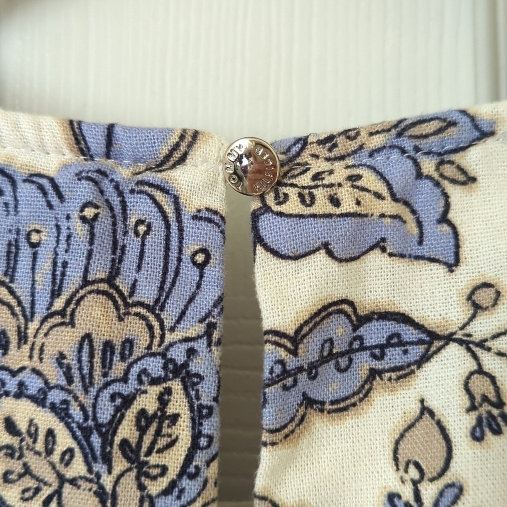 Tommy Hilfiger Provincial Paisley Linen Blend Sleeveless Flounce Hem Mini Dress - Picture 11 of 12